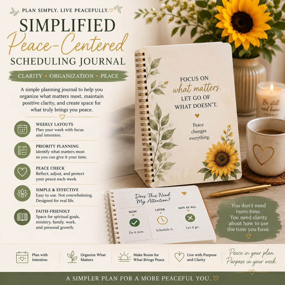 Simplified Peace Centered Scheduling Journal